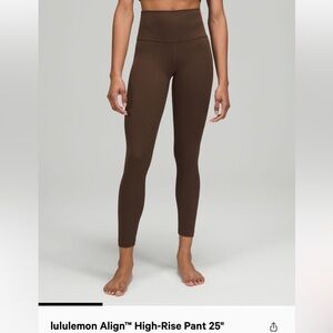 NWT lululemon align 25” leggings in Java size 8, 10 and 12